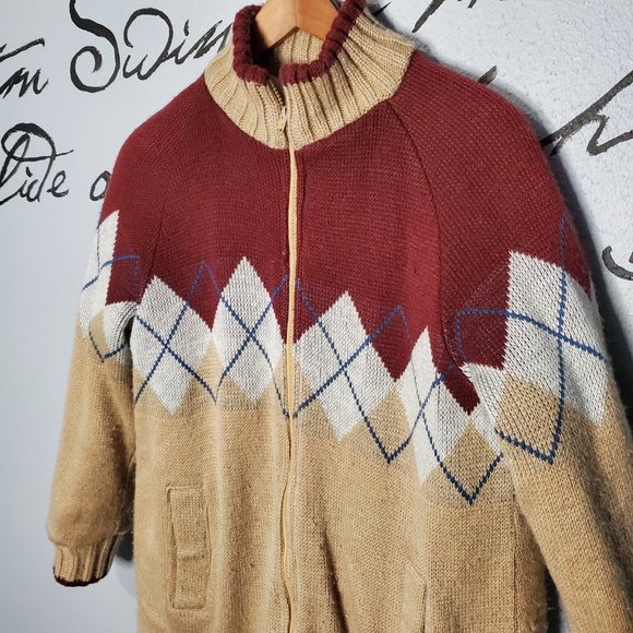 Vintage Reversible Puffer Jacket, Argile Sweater & Tan Canvas, M - Picture 2 of 10